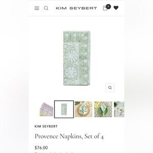 Kim Seybert Provence Mint Napkin (2 Packs of 4 Each)